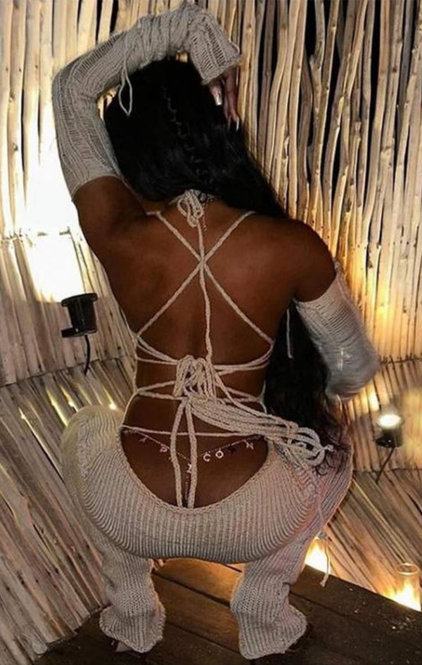 Knit two piece back out